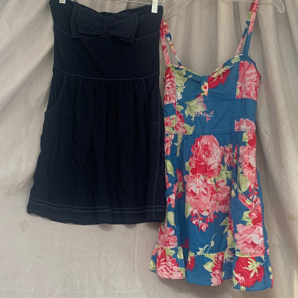 Abercrombie & Fitch Blue Sundress with Pink Floral Print